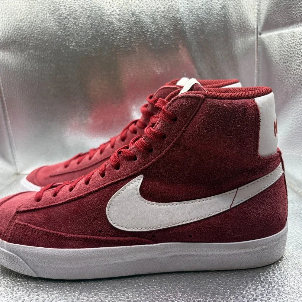 Size‎ 7 Nike Blazer Mid '77 Vintage Suede High Top Team Red White Kids Sneaker